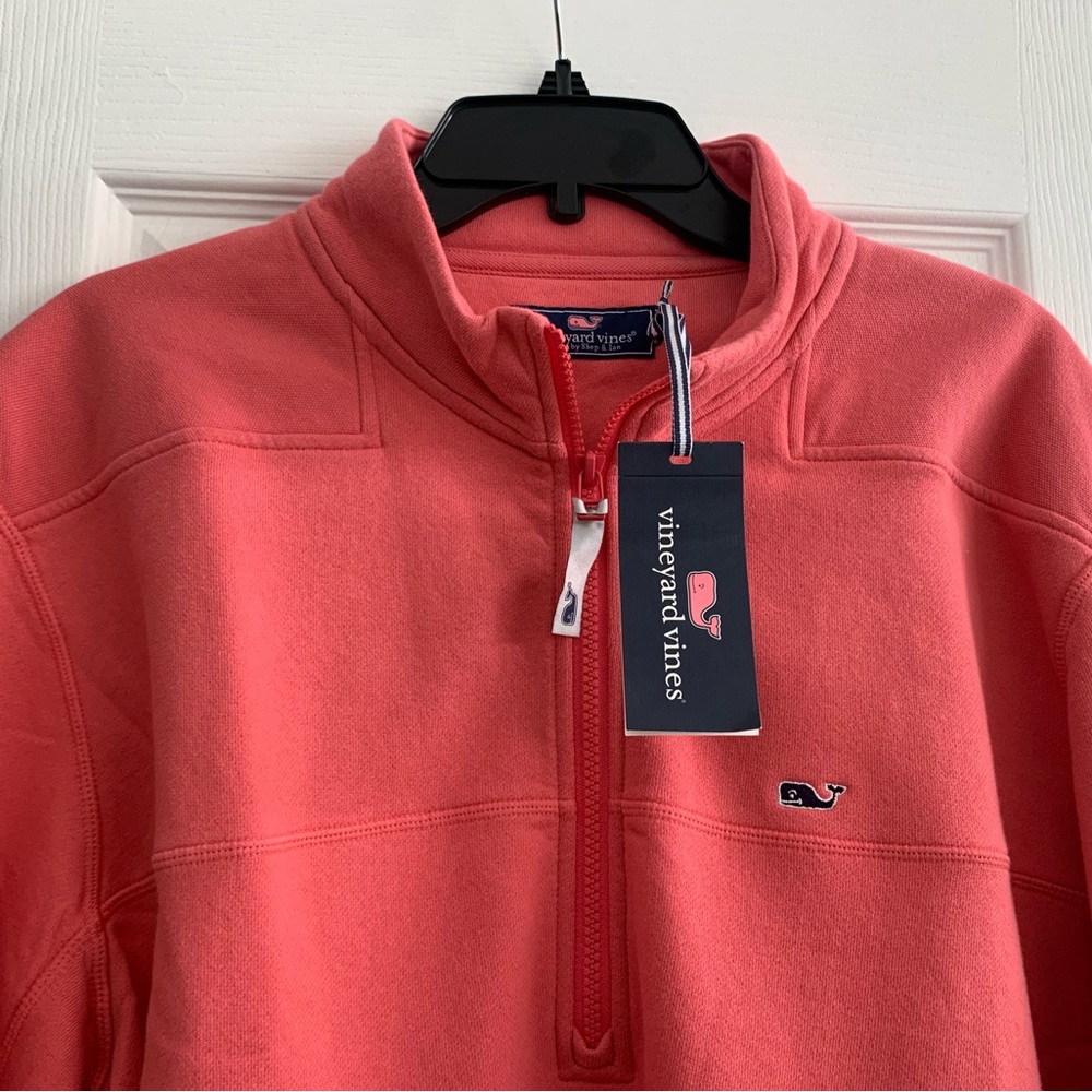 Vineyard Vines Coral Quarter-Zip Pullover